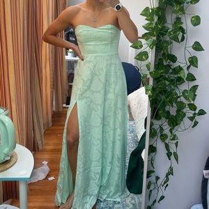 Lulus Strapless Sweetheart Slit Dress